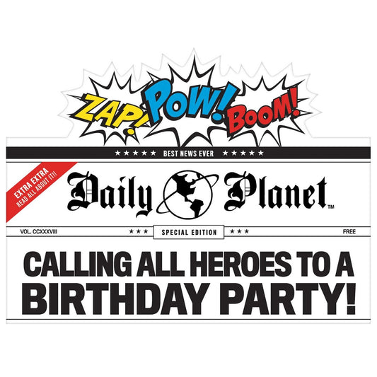 Justice League Heroes Unite Deluxe Invitations - 8Pcs