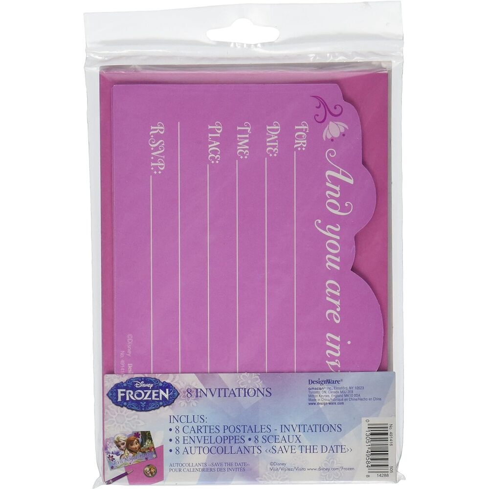 Disney Frozen Postcards Invitation- 8Pcs
