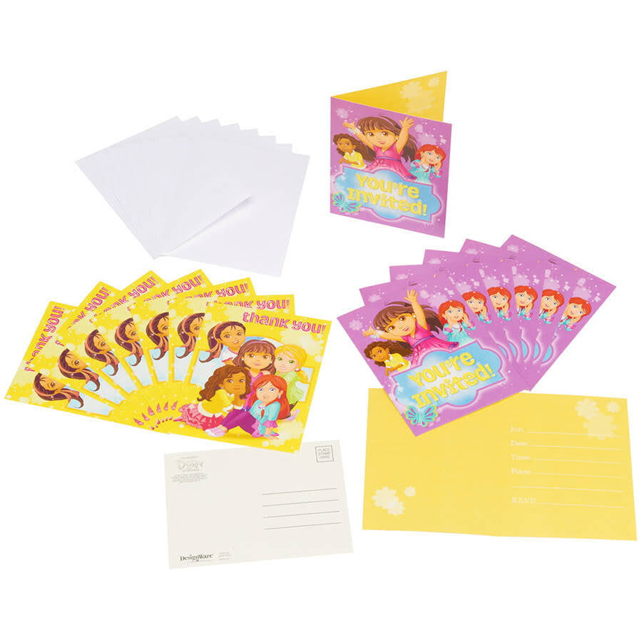 Dora And Friends Invitation And Thank You Card