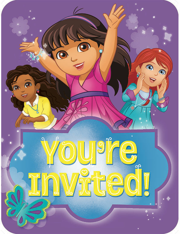 Dora And Friends Invitation And Thank You Card