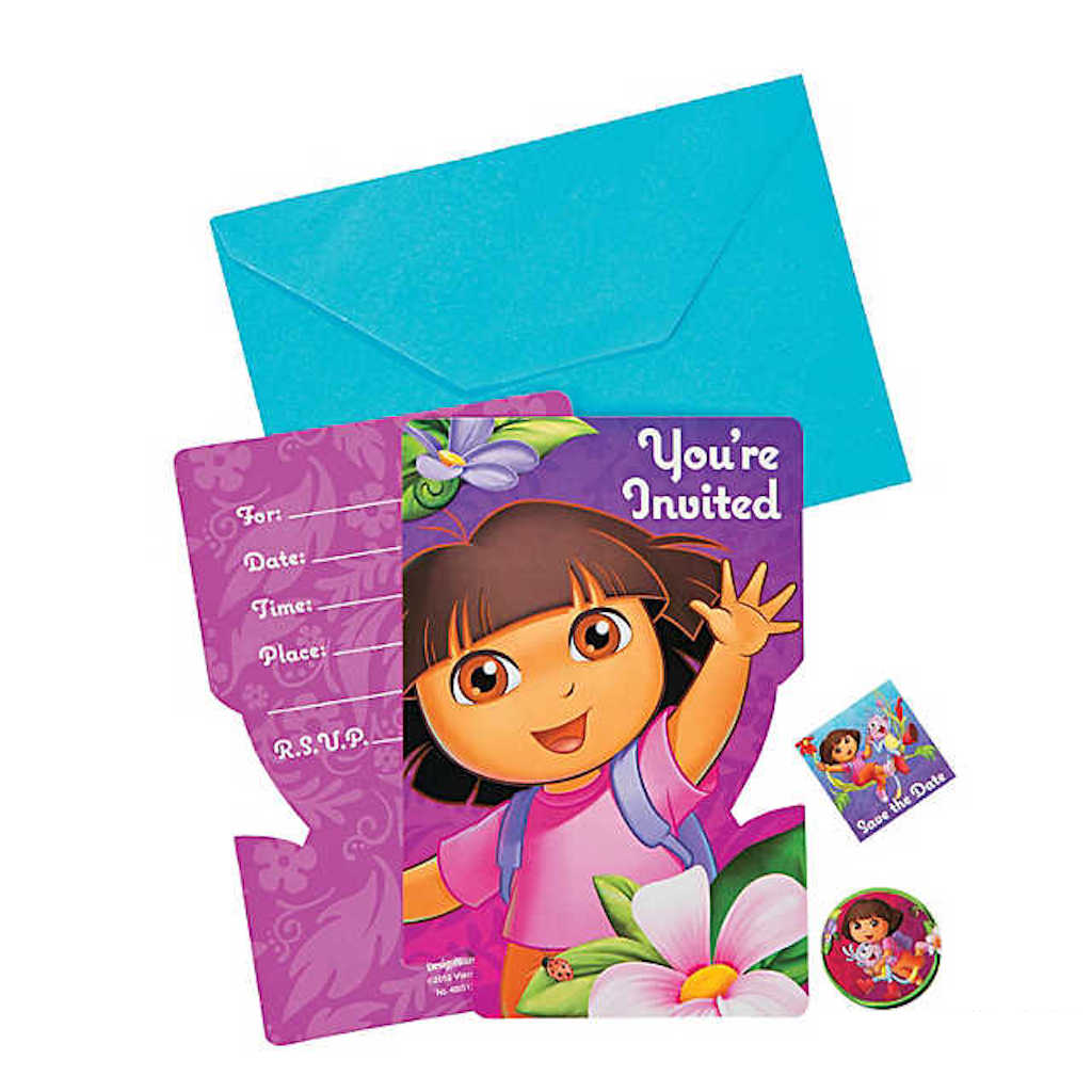 Dora`S Flower Adventure Invitations 8Pcs