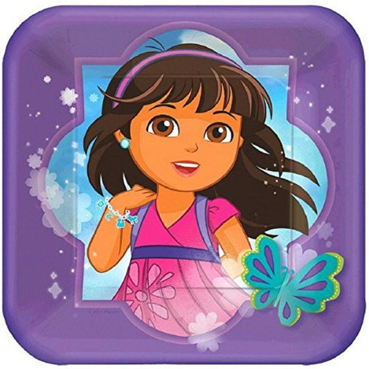 Dora And Friends Square Plates 7In 8Pcs