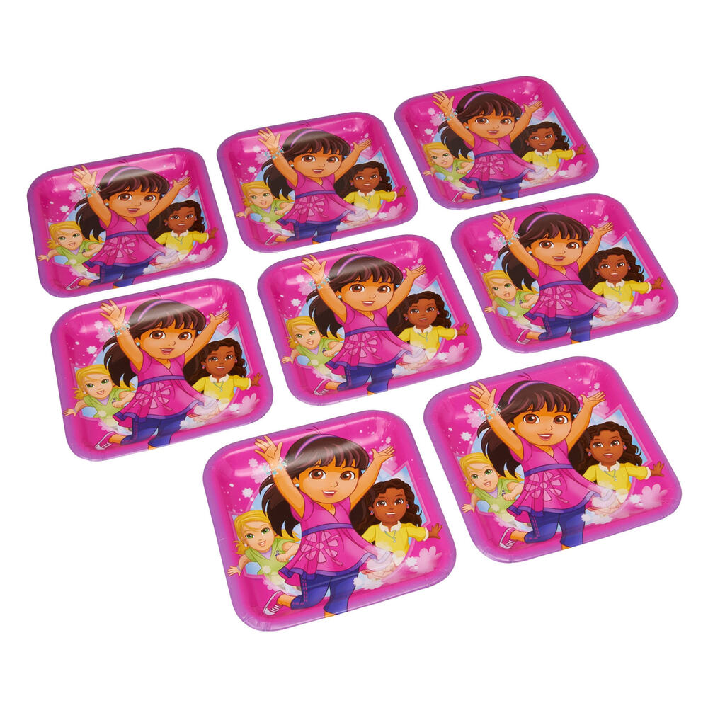 Dora And Friends Square Plates 9In 8Pcs