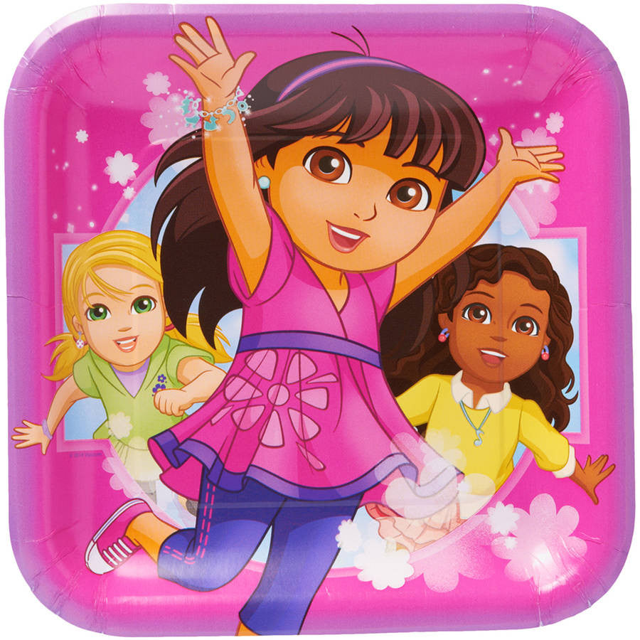 Dora And Friends Square Plates 9In 8Pcs