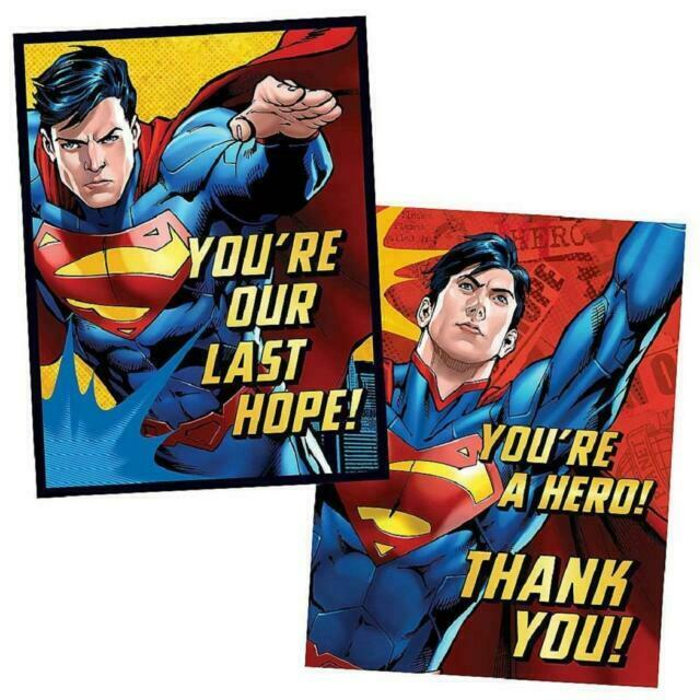 Superman Invitation And Thank You Card Combo 8Pcs