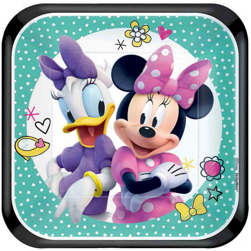 Minnie Mouse Happy Helpers Square Plates, 7" 8Pcs