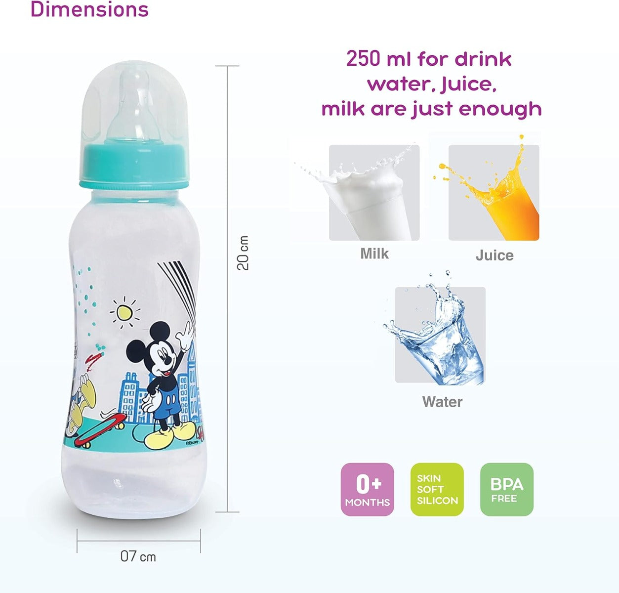 Disney Mickey Mouse 9Oz Baby Feeding Bottle