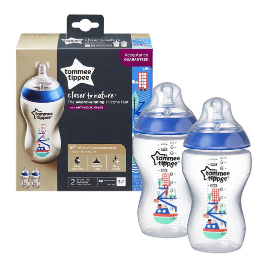 Tommee Tippee - 2X340Ml Easi-Vent Decorative Feeding Botommee Tippeele Bpa Free