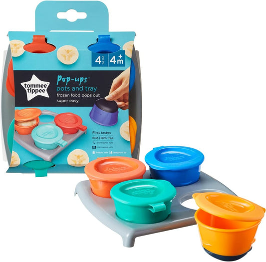 Tommee Tippee Explora Pop Up Freezer Pots and Tray Green and Orange