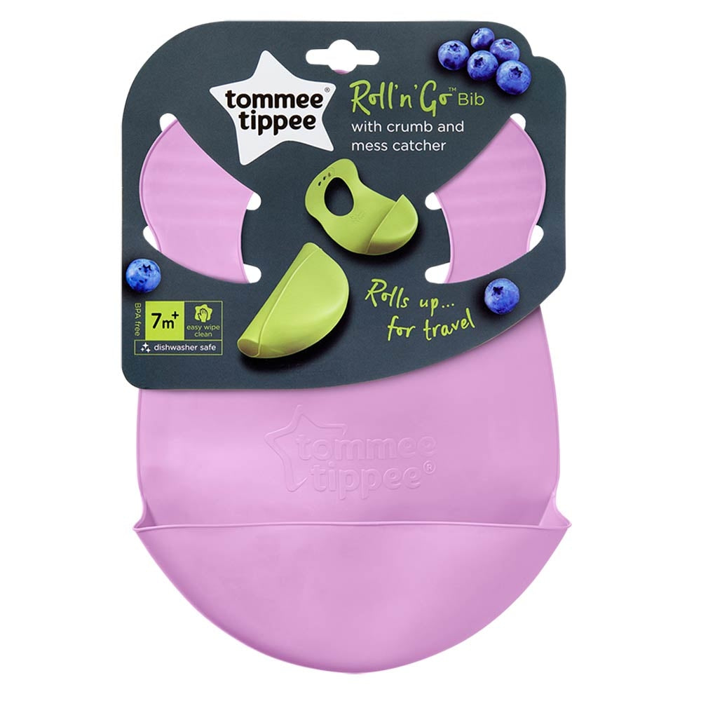 Tommee Tippee - Explora Roll And Go Bib-Purple