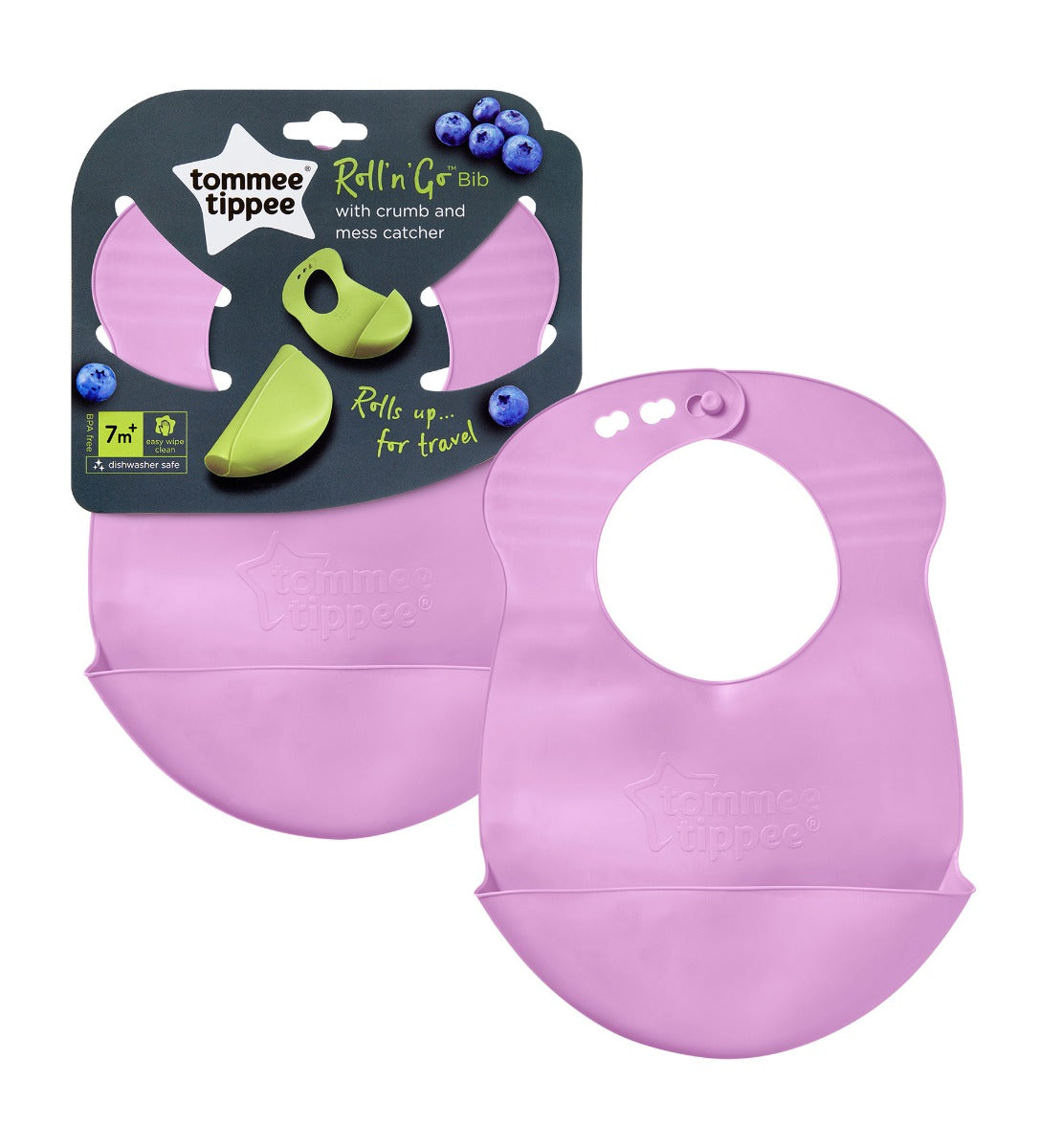 Tommee Tippee - Explora Roll And Go Bib-Purple