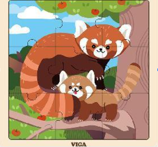 Viga - Wooden Puzzle Red Panda - 9 Pieces