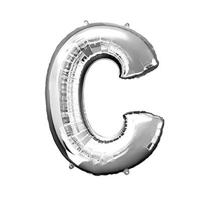 Helium Balloon Silver - Letter C