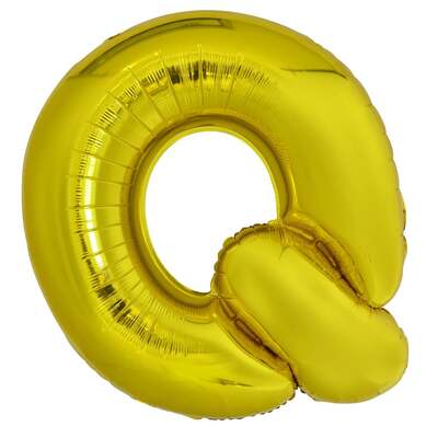Helium Balloon - Gold - Letter Q