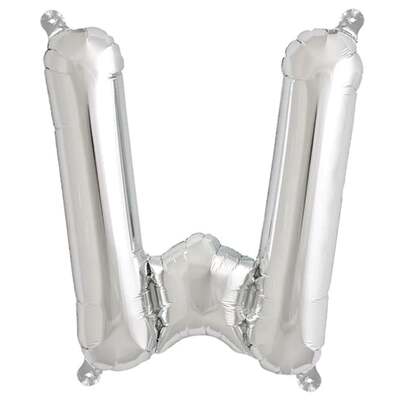 Balloon Silver White - Letter W