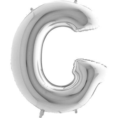 Helium Balloon Silver - Letter G