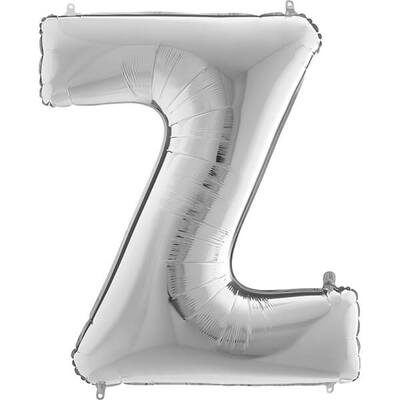 Helium Balloon Silver - Letter Z