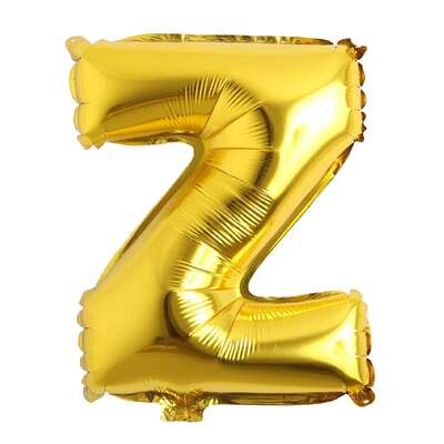 Helium Balloon - Gold - Letter Z