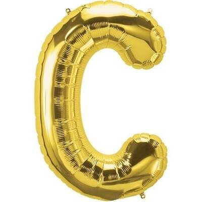 Helium Balloon - Gold - Letter C