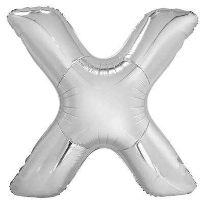 Helium Balloon Silver - Letter X