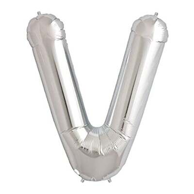 Balloon Silver - Letter V
