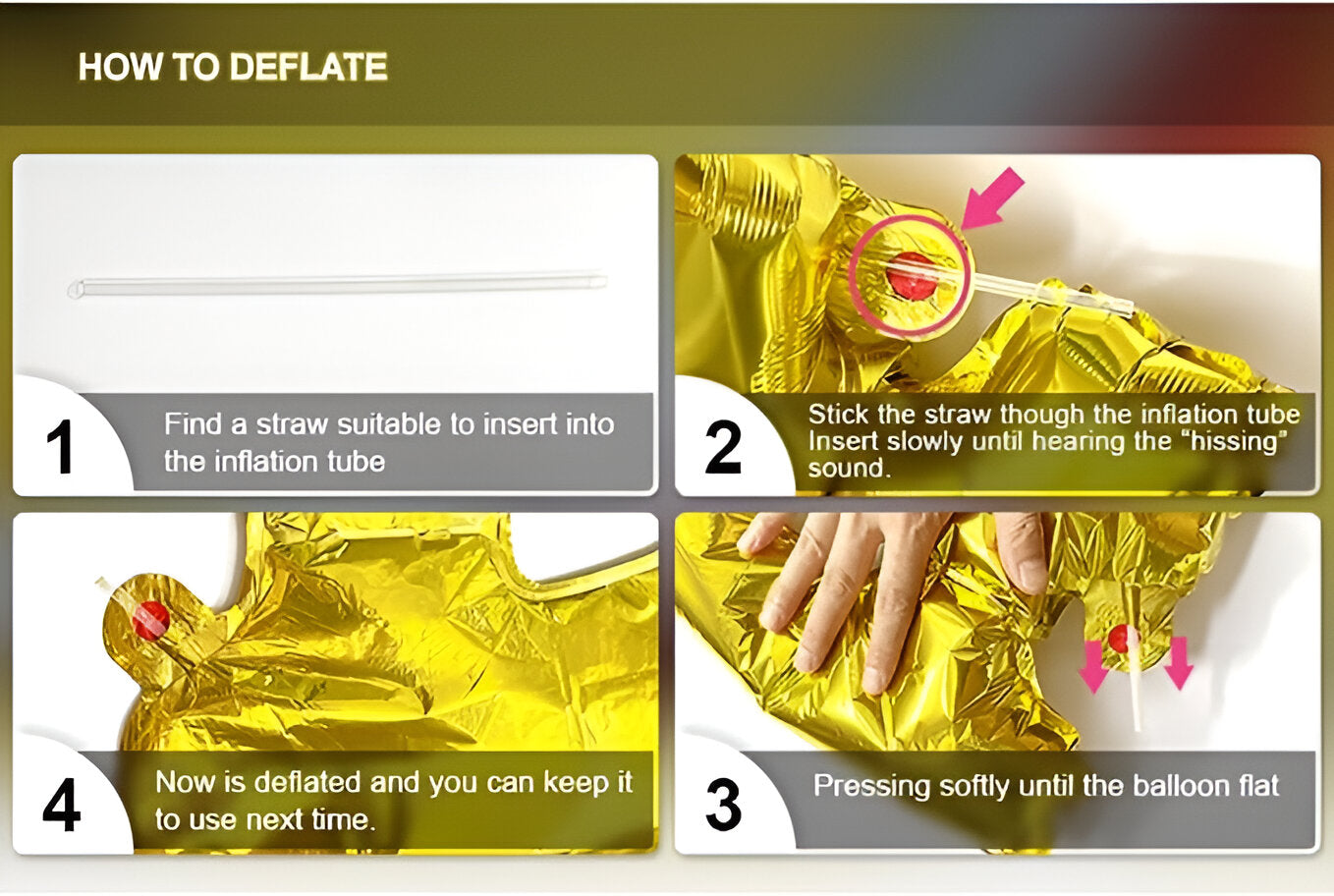Helium Balloon - Gold - Number 7