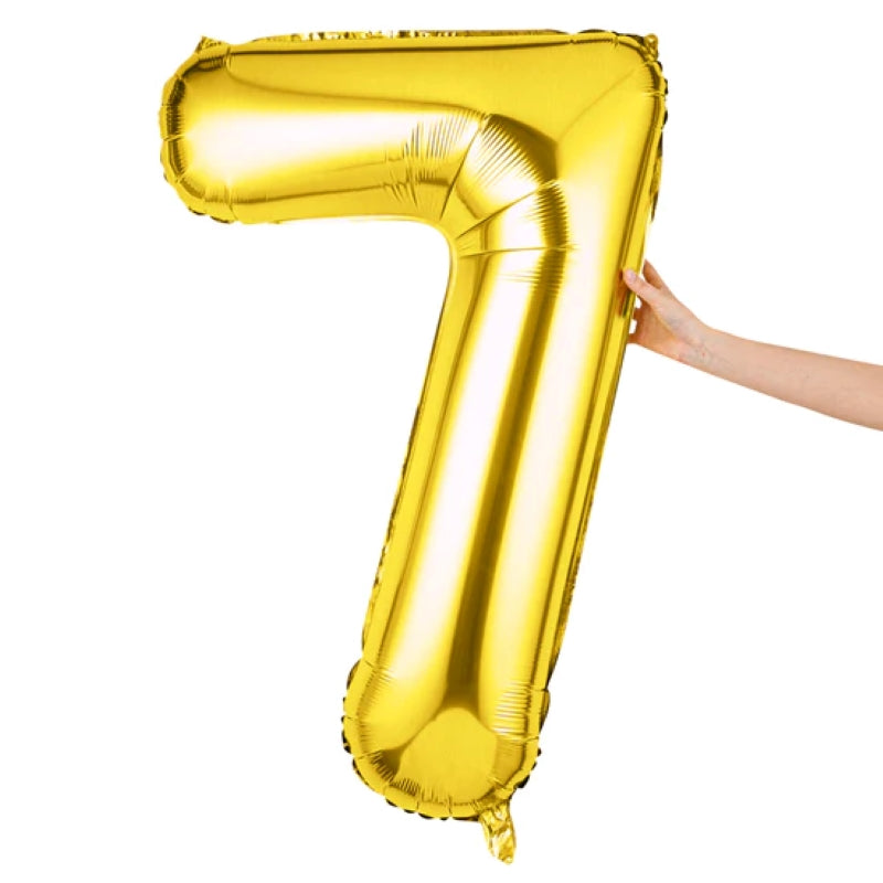 Helium Balloon - Gold - Number 7