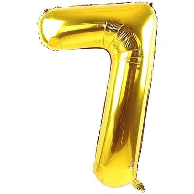 Helium Balloon - Gold - Number 7