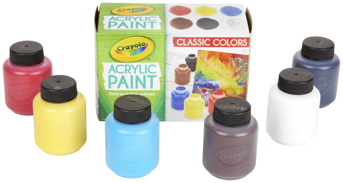 Crayola - Acrylic Paints 2-Oz - 6 Pcs