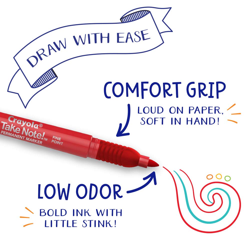 Crayola - Permanent Markers-Waterbased - 12 Ct