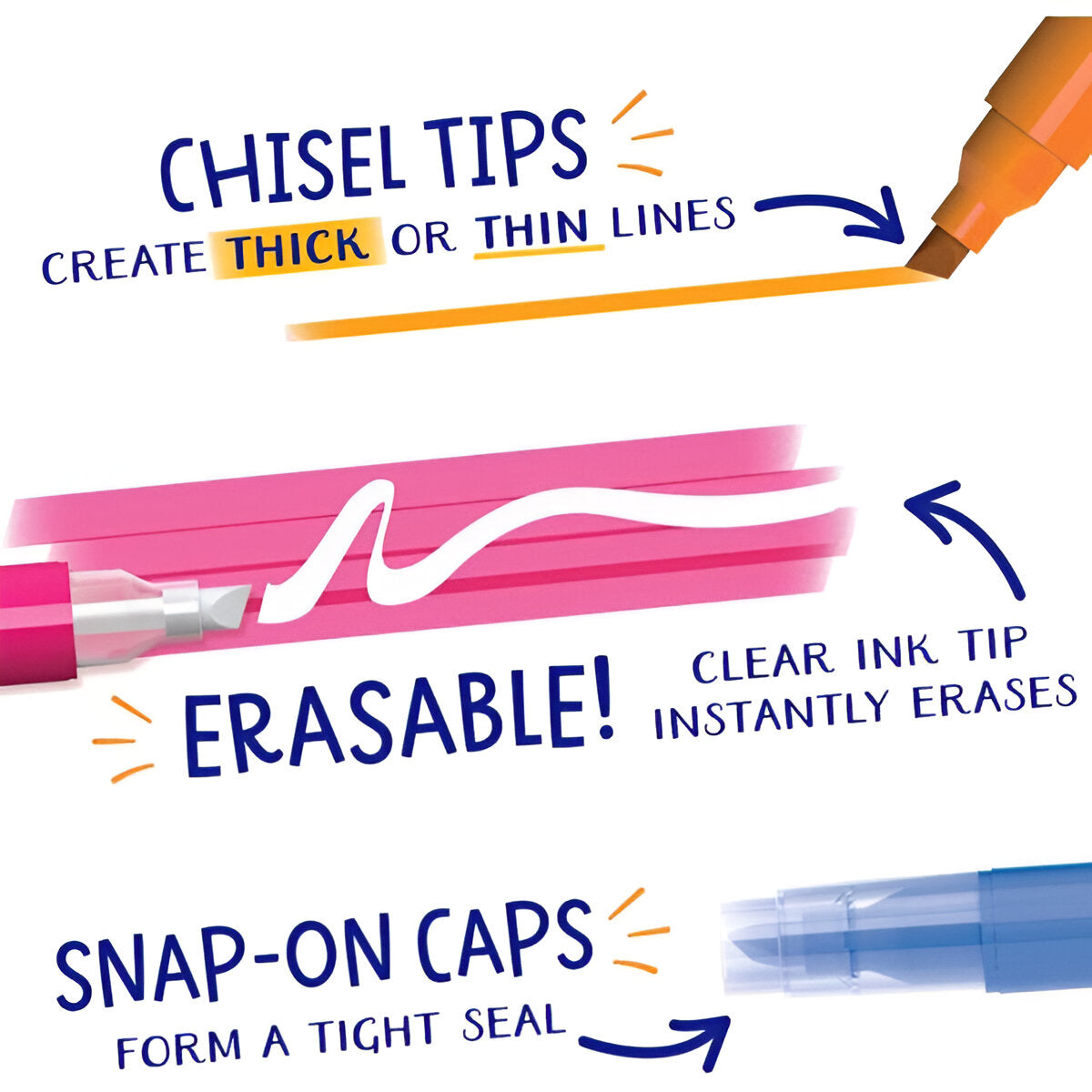 Crayola -Take Note Erasable Highlighters - 6 Ct