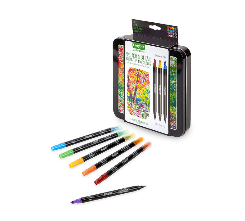 Crayola - Sketch And Detail Dual Ended Markers -16 Markers