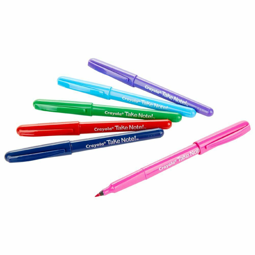 Crayola - Take Note! Ultra-Fine Washable Felt-Tip Marker Pen - 6 Ct