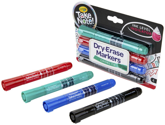 Crayola 4 Ct. Take Note! Broad Line Dry-Erase Markers