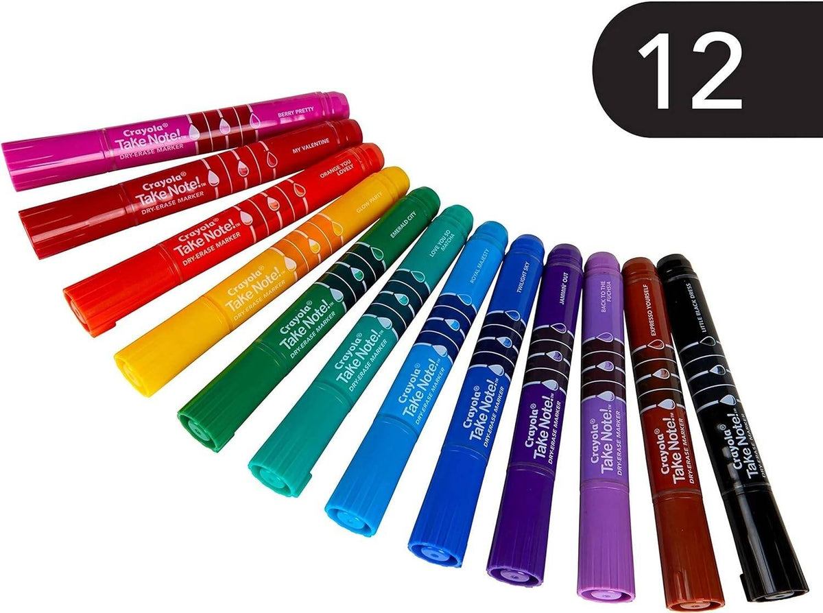 Crayola - Take Note! Broad Line Dry-Erase Markers - 12 Ct