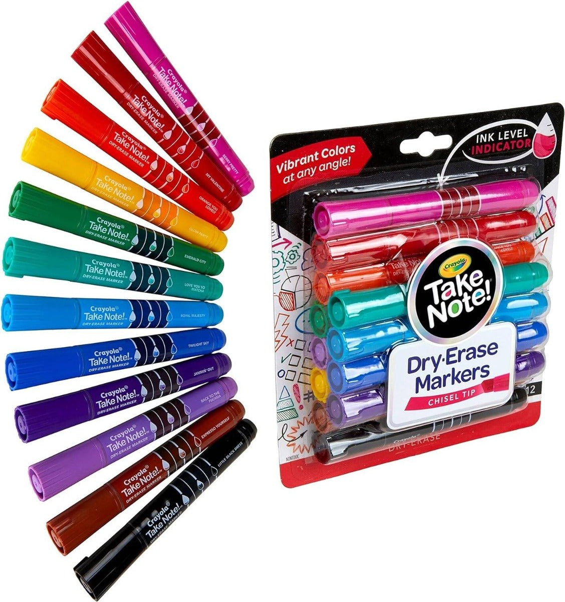 Crayola - Take Note! Broad Line Dry-Erase Markers - 12 Ct
