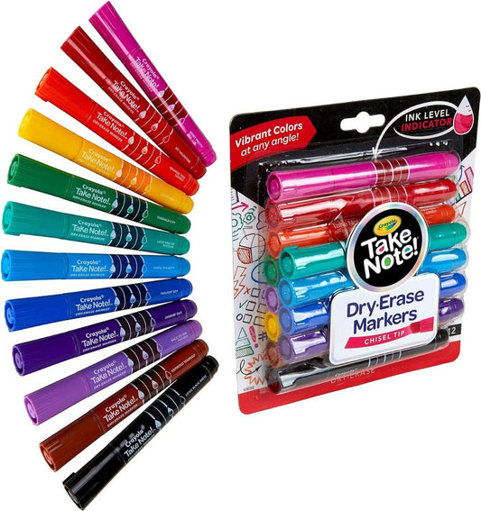 Crayola - Take Note! Broad Line Dry-Erase Markers - 12 Ct