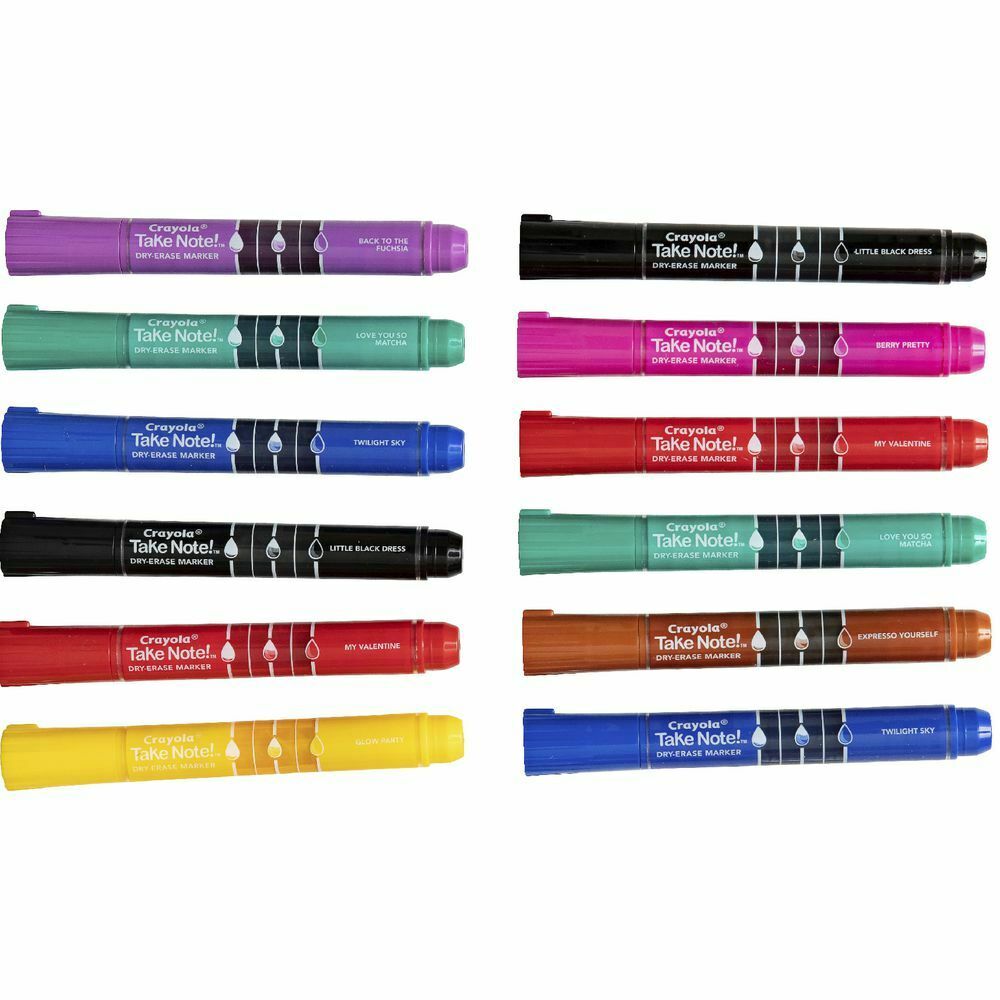Crayola - Take Note! Broad Line Dry-Erase Markers - 12 Ct