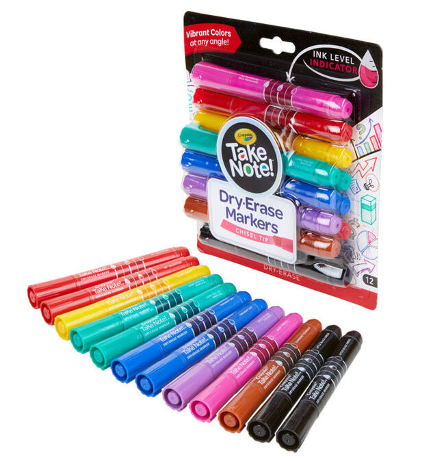 Crayola - Take Note! Broad Line Dry-Erase Markers - 12 Ct