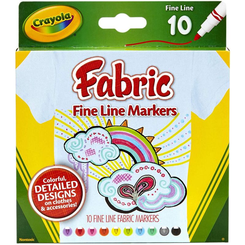 Crayola - 10 Ct. Fine Line Fabric Markers
