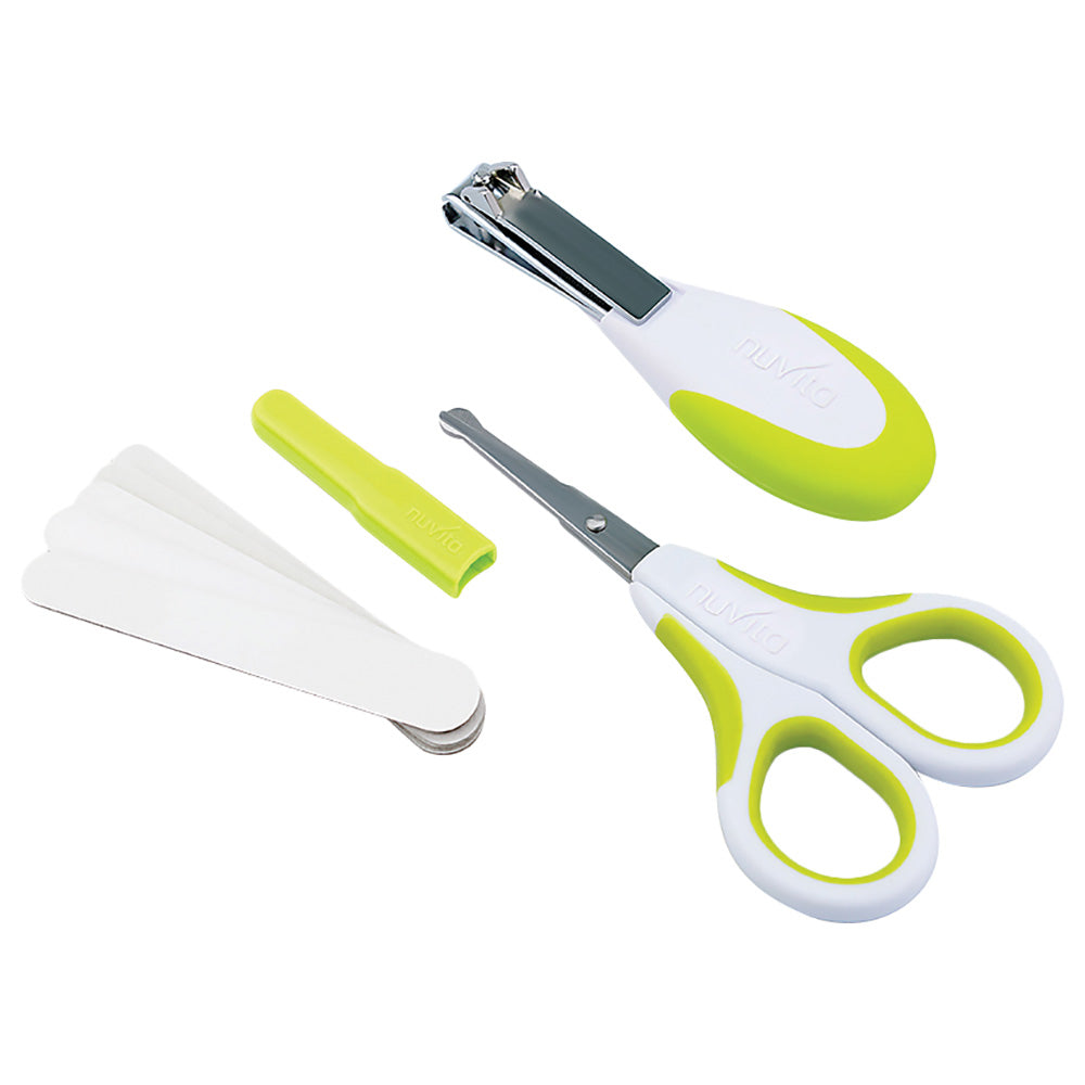 Small Scissors With Rounded Tips Nail Clippers And Nail Files Cool Green