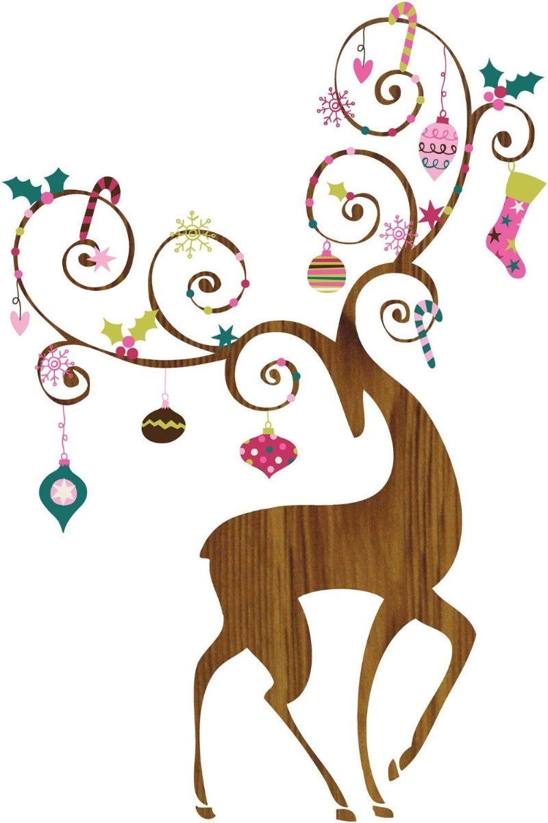 Roommates Ornamental Reindeer Giant Wall Decal