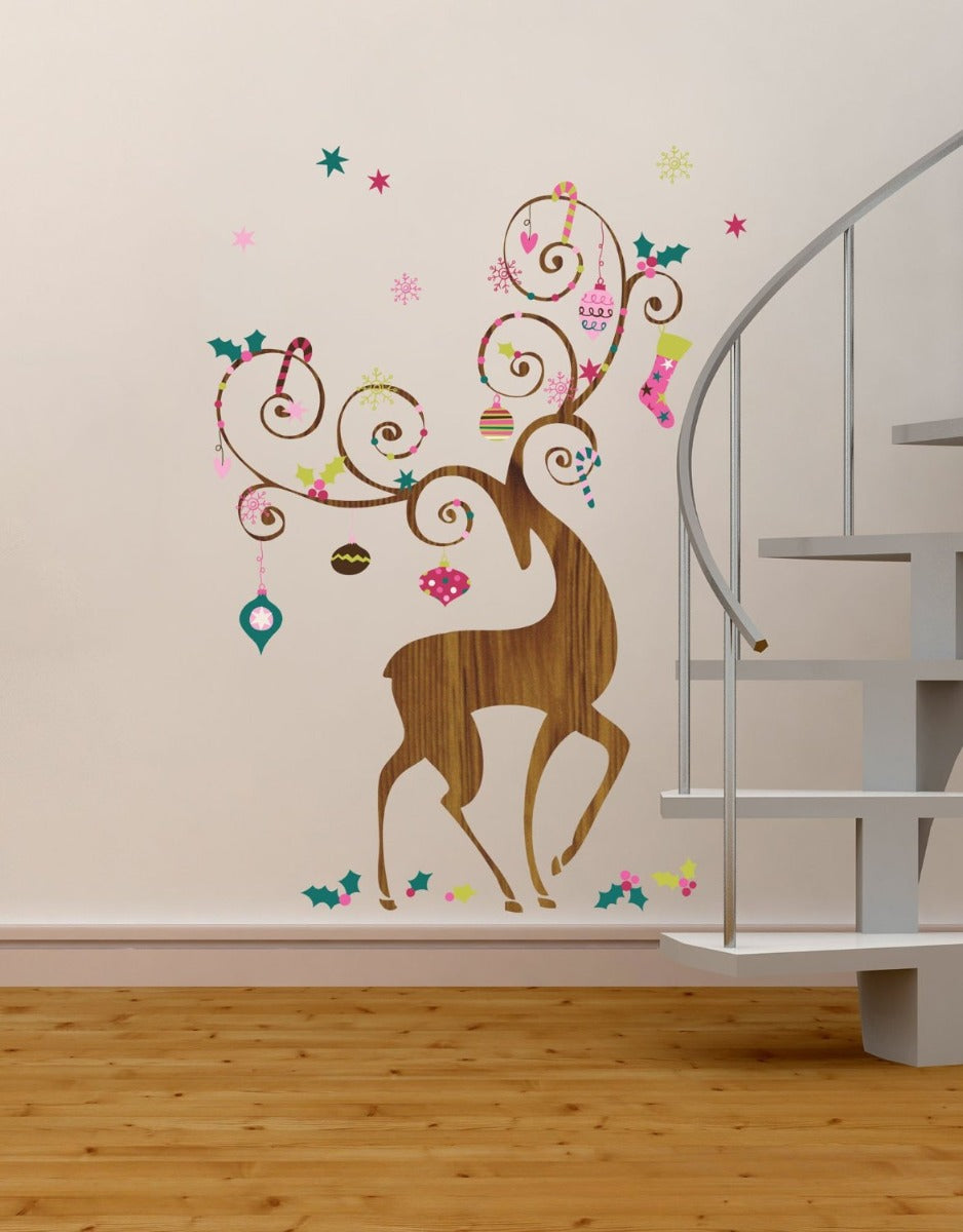 Roommates Ornamental Reindeer Giant Wall Decal