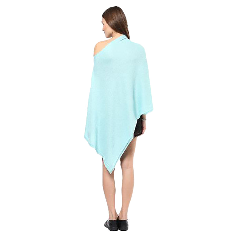 Pluchi Knitted Fashion-Maternity Poncho Rosette Pearl Aqua
