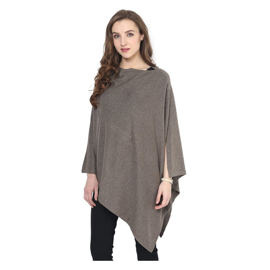 Knitted Fashion-Maternity Poncho Rosette Grey
