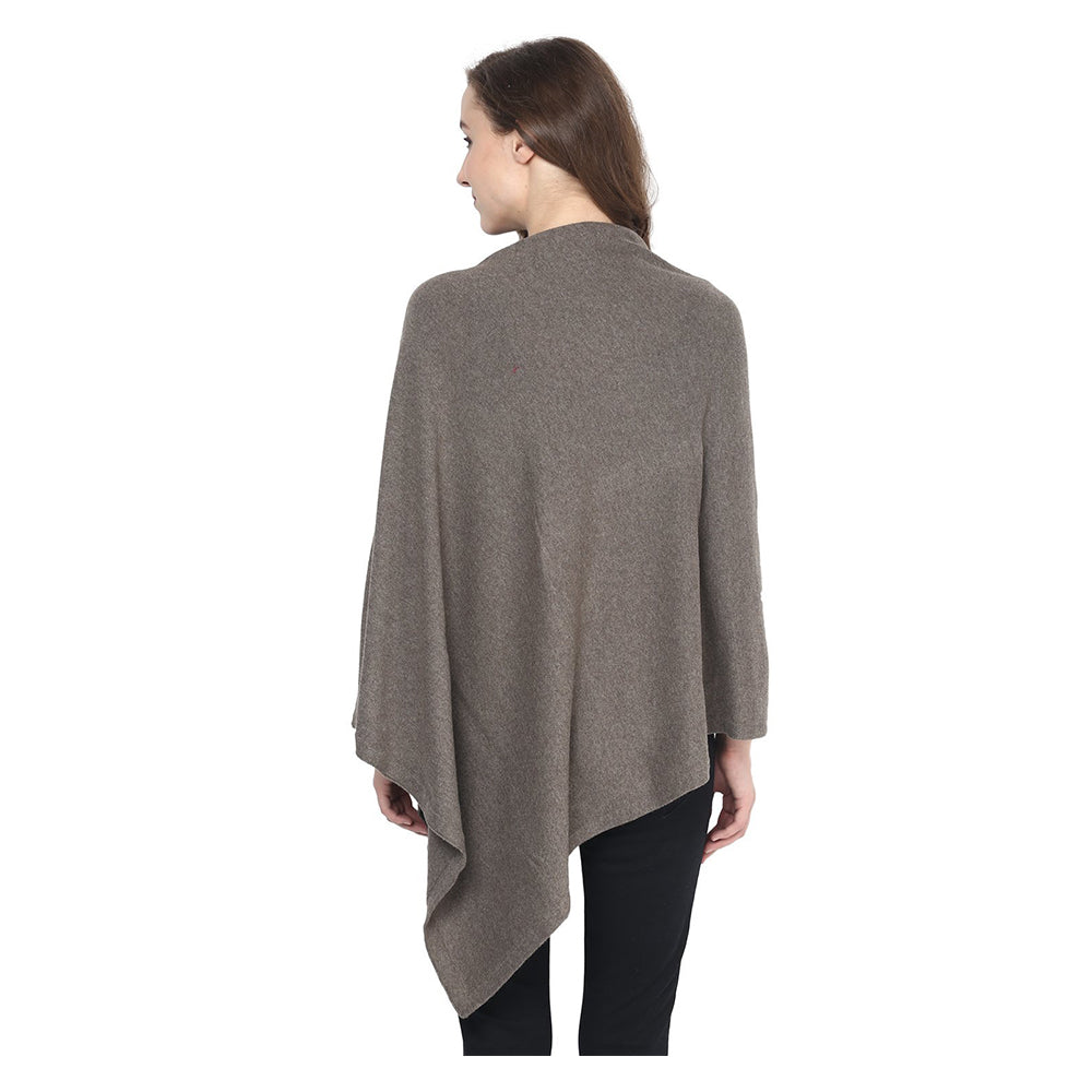 Knitted Fashion-Maternity Poncho Rosette Grey
