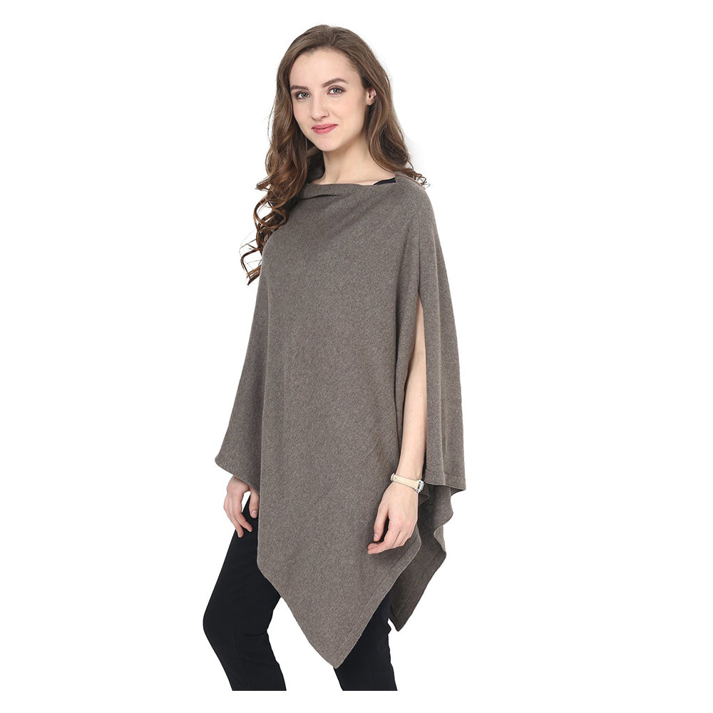 Knitted Fashion-Maternity Poncho Rosette Grey