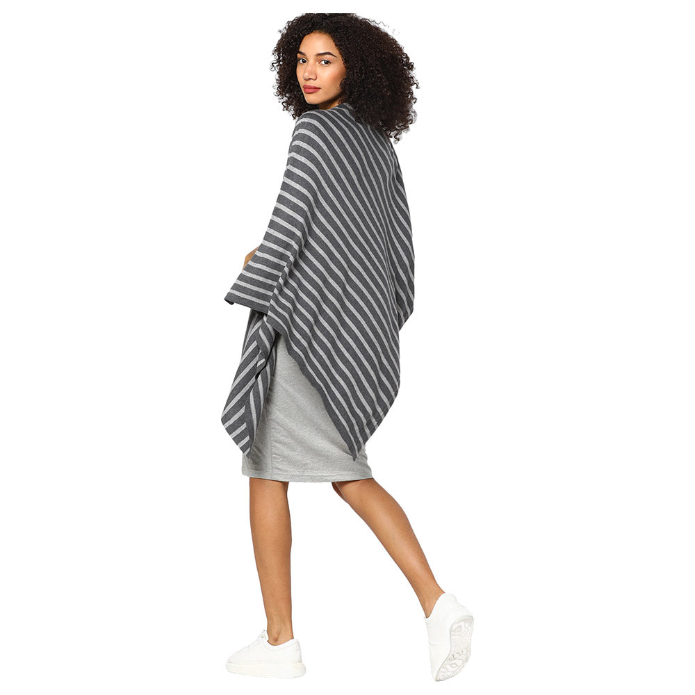 Knitted Fashion-Maternity Poncho Garnet