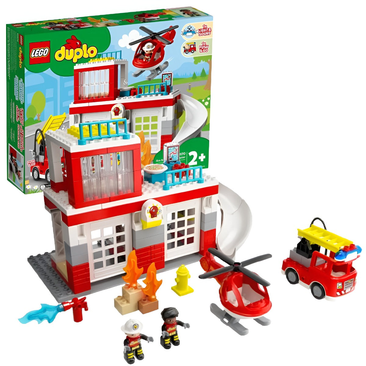 Lego Duplo Fire Station And Helicopter