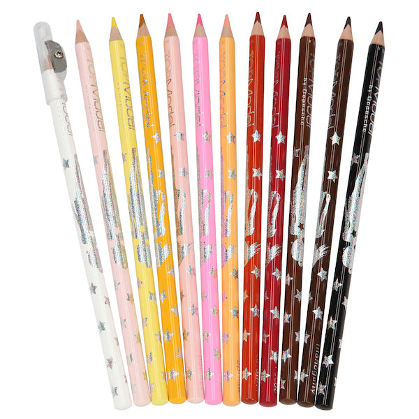 Top Model  - Coloured Pencil Set, Skin and Hair Colours